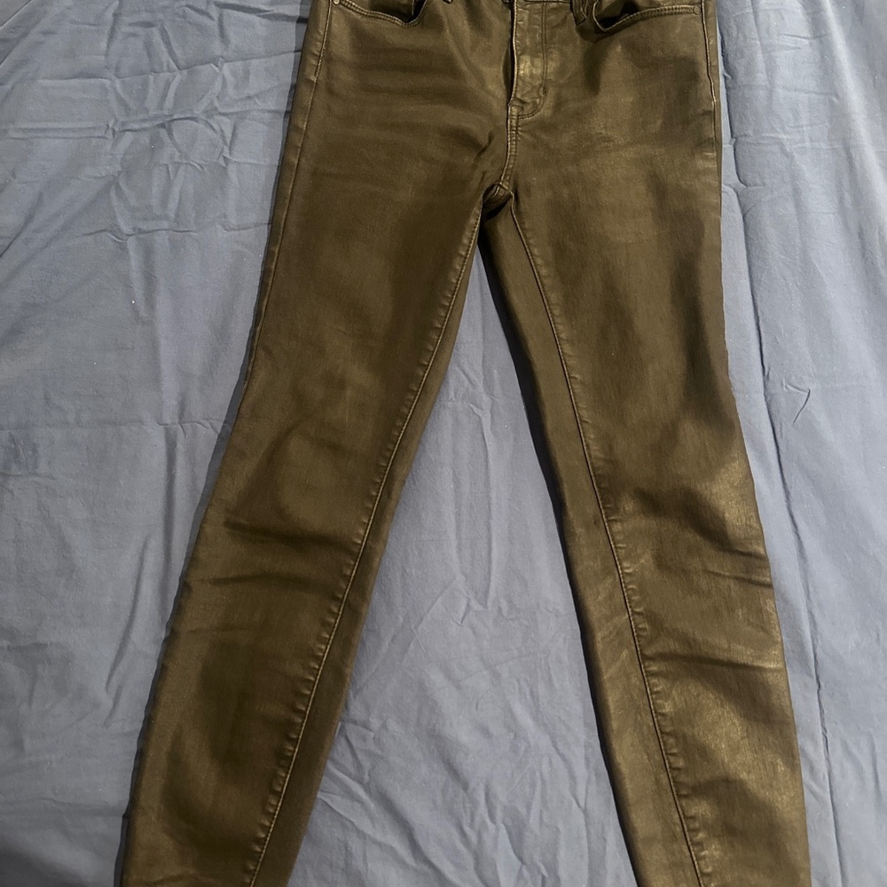 Pacsun size 26 coated black stretch mid rise skinniest jeans